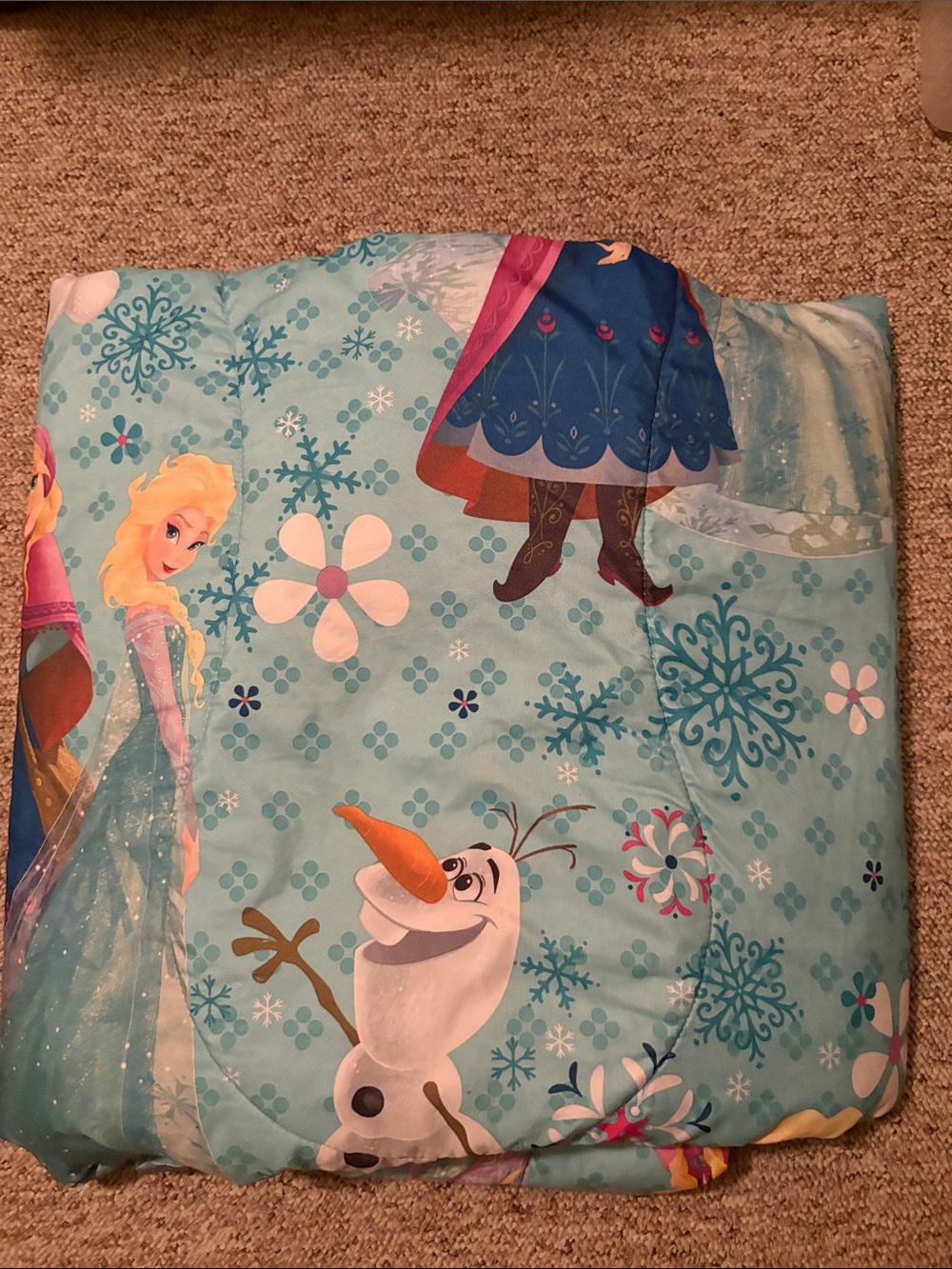 Disney Frozen Kids Comforter in Aqua Blue with Elsa & Olaf